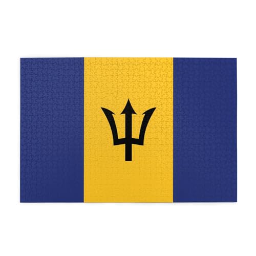 Flagge von Barbados Horizontales Holzpuzzle 1000 Teile Entspannen und verbessern Sie die Hände auf Fähigkeiten und Konzentration von XZDZWK