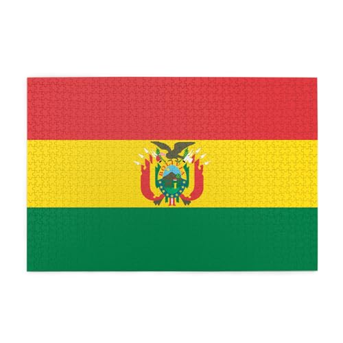Flagge von Bolivien Horizontales Holzpuzzle 1000 Teile Entspannen und Verbessern Sie die Hände auf Fähigkeiten und Konzentration von XZDZWK