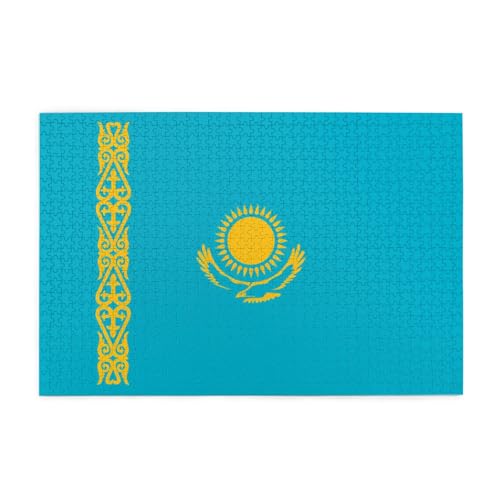 Flagge von Kasachstan Horizontales Holzpuzzle 1000 Teile Entspannen und Verbessern Sie die Hände auf Fähigkeiten und Konzentration Flagge von Kasachstan Horizontales Holzpuzzle 1000 Teile Entspannen und Verbessern Sie die Hände auf Fähigkeiten und Konzentration von XZDZWK