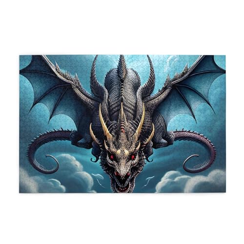 Flying Dragon Horizontal Wooden Jigsaw Puzzle 1000 Pieces Relax and Improve Hands on Skills and Concentration von XZDZWK