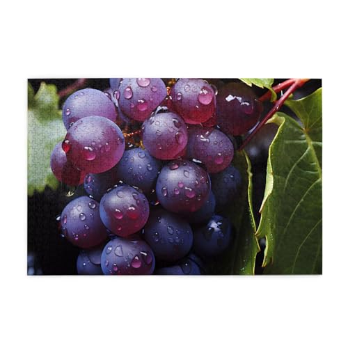 Fresh Grapes Horizontales Holzpuzzle 1000 Teile Entspannen und Verbessern Sie die Hände auf Fähigkeiten und Konzentration von XZDZWK