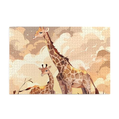 Giraffe Mutter und Kind Horizontales Holzpuzzle 1000 Teile Entspannen und Verbessern Sie die Hände auf Fähigkeiten und Konzentration Giraffe Mutter und Kind Horizontales Holzpuzzle 1000 Teile Entspannen und Verbessern Sie die Hände auf Fähigkeiten und Konzentration von XZDZWK