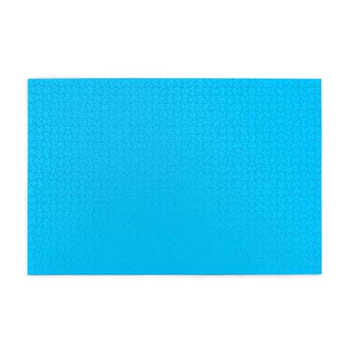Horizontales Holzpuzzle, einfarbig, hellblau, 1000 Teile, entspannen und verbessern die Fähigkeiten und Konzentration der Hände von XZDZWK