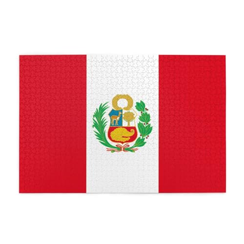 Horizontales Holzpuzzle Flagge von Peru, 1000 Teile, Entspannen und verbessern Sie die Hände auf Fähigkeiten und Konzentration von XZDZWK