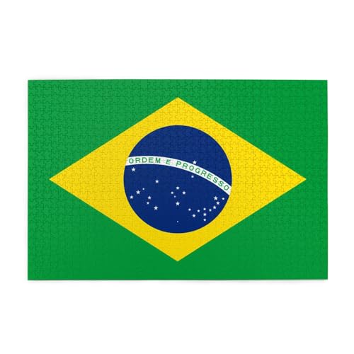 Horizontales Holzpuzzle mit brasilianischer Flagge, 1000 Teile, entspannen und verbessern die Hände auf Fähigkeiten und Konzentration Horizontales Holzpuzzle mit brasilianischer Flagge, 1000 Teile, entspannen und verbessern die Hände auf Fähigkeiten und Konzentration von XZDZWK