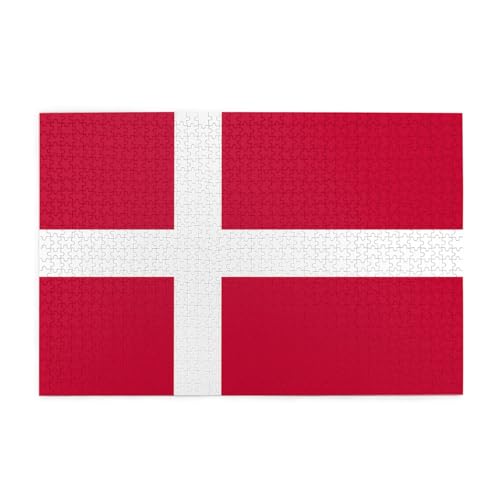 Horizontales Holzpuzzle mit dänischer Flagge, 1000 Teile, entspannen und verbessern die Hände auf Fähigkeiten und Konzentration Horizontales Holzpuzzle mit dänischer Flagge, 1000 Teile, entspannen und verbessern die Hände auf Fähigkeiten und Konzentration von XZDZWK
