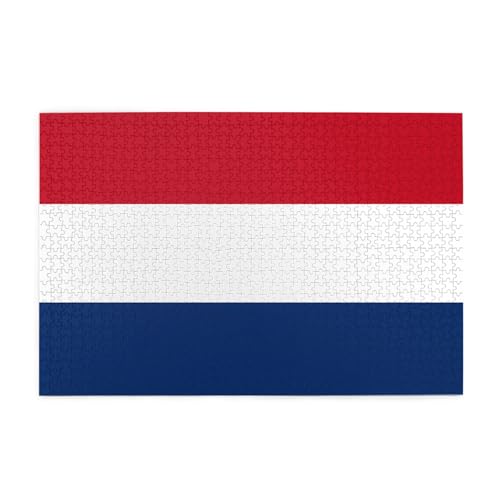 Horizontales Holzpuzzle mit niederländischer Flagge, 1000 Teile, entspannen und verbessern die Hände auf Fähigkeiten und Konzentration von XZDZWK