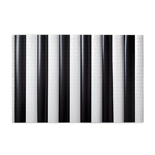 Horizontales Holzpuzzle mit schwarzen und weißen Streifen, 1000 Teile, entspannen und verbessern die Hände auf Fähigkeiten und Konzentration von XZDZWK