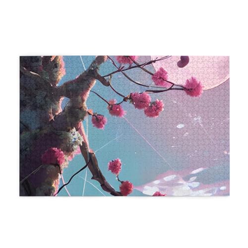 Kleine rosa Blumen Horizontales Holzpuzzle 1000 Teile Entspannen und verbessern die Hände auf Fähigkeiten und Konzentration Kleine rosa Blumen Horizontales Holzpuzzle 1000 Teile Entspannen und verbessern die Hände auf Fähigkeiten und Konzentration von XZDZWK