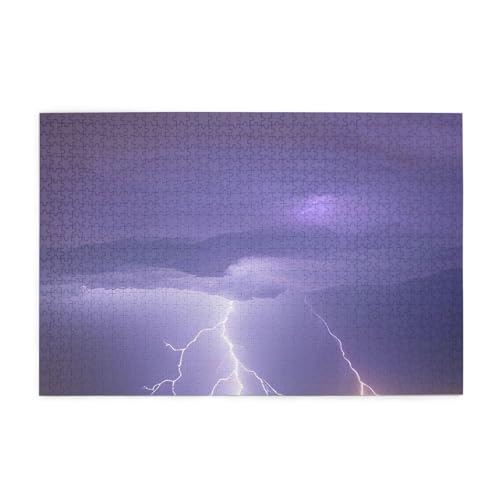 Lightning Storm Horizontales Holzpuzzle 1000 Teile Entspannen und Verbessern Sie die Hände auf Fähigkeiten und Konzentration von XZDZWK