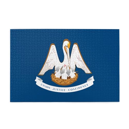 Louisiana State Flag Horizontal Wooden Jigsaw Puzzle 1000 Pieces Relax and Improve Hands on Skills and Konzentration von XZDZWK