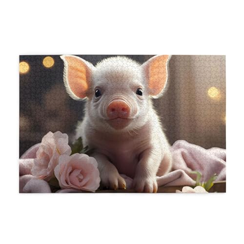 Niedliches junges Schwein Horizontales Holzpuzzle 1000 Teile Entspannen und verbessern Sie die Hände auf Fähigkeiten und Konzentration Niedliches junges Schwein Horizontales Holzpuzzle 1000 Teile Entspannen und verbessern Sie die Hände auf Fähigkeiten und Konzentration von XZDZWK