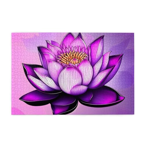 Purple Lotus Horizontal Wooden Jigsaw Puzzle 1000 Pieces Relax and Improve Hands on Skills and Concentration Purple Lotus Horizontal Wooden Jigsaw Puzzle 1000 Pieces Relax and Improve Hands on Skills and Concentration von XZDZWK