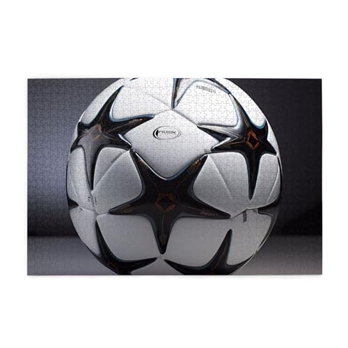 Schwarz-Weiß-Fußball Horizontales Holzpuzzle 1000 Teile Entspannen und Verbessern Sie die Hände auf Fähigkeiten und Konzentration von XZDZWK
