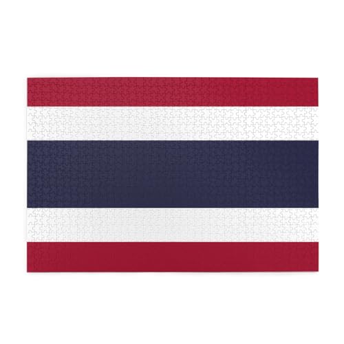 Thailand Flag Horizontal Wooden Jigsaw Puzzle 1000 Pieces Relax and Improve Hands on Skills and Konzentration von XZDZWK