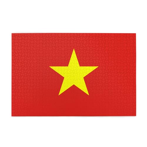 Vietnamesische Flagge Horizontales Holzpuzzle 1000 Teile Entspannen und Verbessern Sie die Hände auf Fähigkeiten und Konzentration von XZDZWK