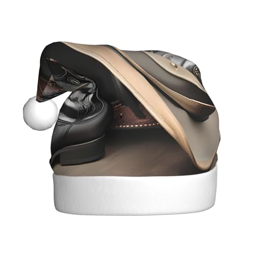 XZDZWK Cowboy schwarzer Hut Westernstiefel Plüsch Weihnachtsmütze bequem und vielseitig Kopfbedeckung geeignet für Neujahrsaktivitäten von XZDZWK