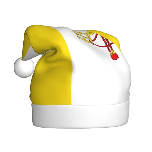 XZDZWK Weihnachtsmütze aus Plüsch mit Vatikan-Flagge, bequem und vielseitig, geeignet für Neujahrsaktivitäten XZDZWK Weihnachtsmütze aus Plüsch mit Vatikan-Flagge, bequem und vielseitig, geeignet für Neujahrsaktivitäten von XZDZWK