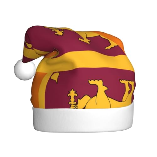 XZDZWK Weihnachtsmütze mit Sri Lanka-Flagge, Plüsch, bequeme und vielseitige Kopfbedeckung, geeignet für Neujahrsaktivitäten von XZDZWK