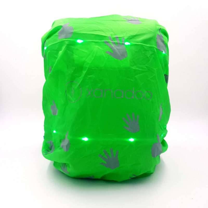 XANADOO LED Regenshutz für Schulranzen & Rucksäcke, Farbe neongrün von Xanadoo