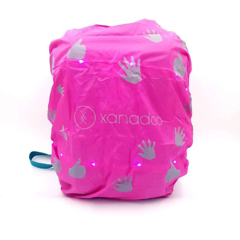 XANADOO LED Regenshutz für Schulranzen & Rucksäcke, Farbe neonpink von Xanadoo