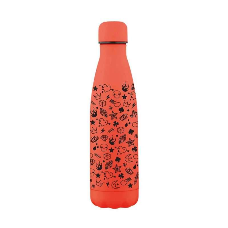 XANADOO Trinkflasche aus Edelstahl - Kidsline, Volumen 500 ml, Xanadoo Designs Neon orange-Tattoo von Xanadoo