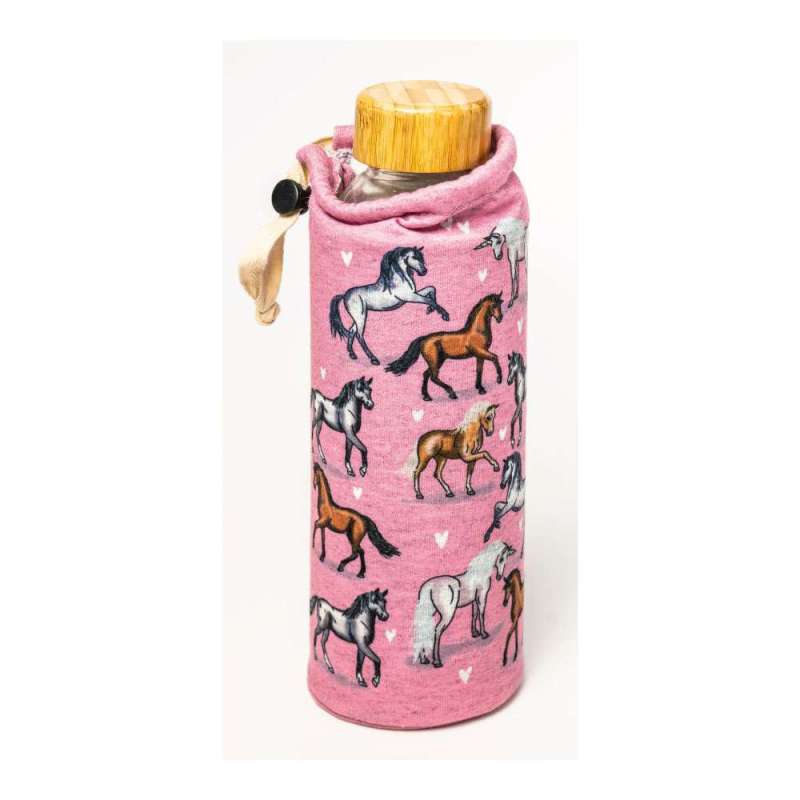 XANADOO Trinkflasche aus Glas 500 ml, Xanadoo Designs Pferde2 von Xanadoo