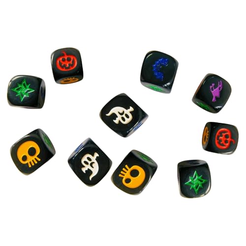 Xanorrg 10 PCs 16mm Acryl Würfe Sechsseitig Mit Runden Ecke Halloween Kürbisunterhaltungsspiel Acryl Sechsseitig Brettspiel Halloween von Xanorrg