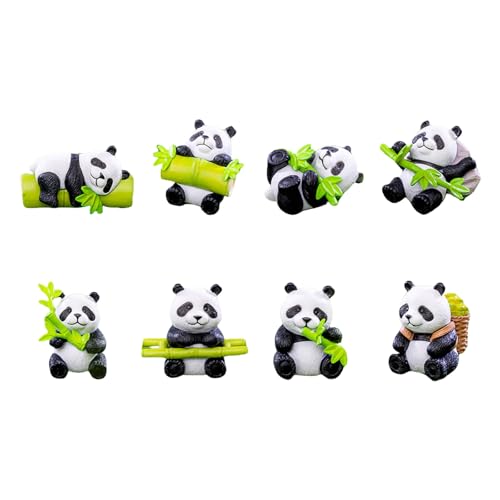 8pcs Panda Cake Toppers Miniaturtierfiguren Für Partydekorationen Und Gartentopf Hosen Landschaft Ornamente Schreibtisch Display Panda Skulpturen von Xanorrg