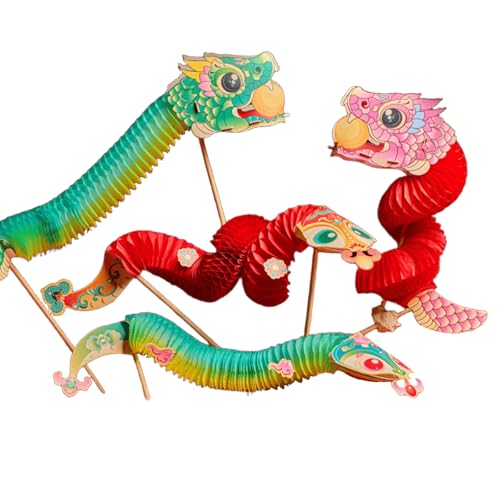 Xanorrg Chinese Snake Dance Assembly Toy Set Handgefertigtes Schlangenpapier Puppenspiel Für Kinder Kinder Erwachsene School Kindergarten Handgefertigt von Xanorrg