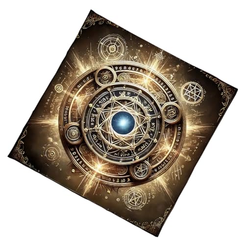 Xanorrg Fleece Tarot Zeremonie Matte Farbenfrohe Mystische Druck 3 Größe Option Maschinenwaschbar Weiche Oberflächen Für Kartenschutz Tragbarer Tarots Wahrsager von Xanorrg