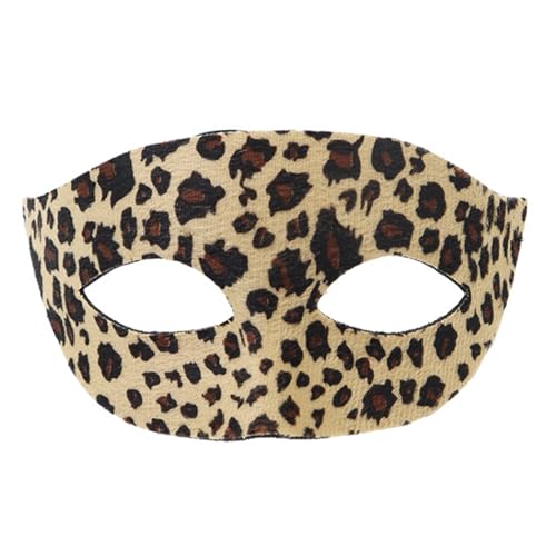 Xanorrg Leoparden Drucken Halbe Gesichtsmaske Für Halloween Party Kostümzubehör Accessoire Leichtes Plastikdesign Mit Ergonomischen Passform Komfortable Halloween Gesichtsmaske Für Erwachsene von Xanorrg