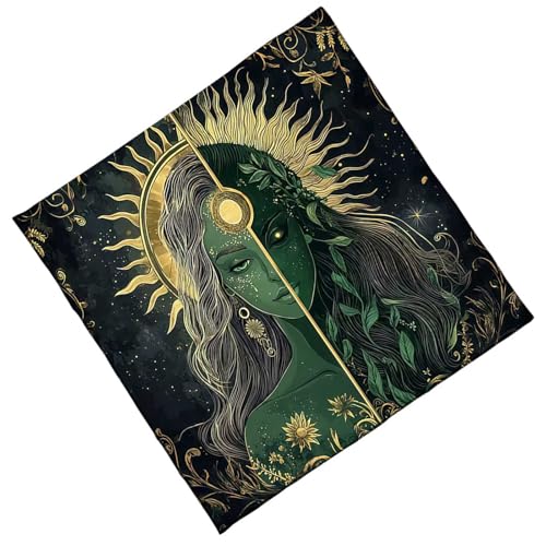 Xanorrg Okkulte Thematische Tarots Ausbreittüchtige Fleece Textur 50x50cm/60x60cm/75x75cm 3 Größe Mystisches Thema Für Reisen Verwenden Sie Velvets Tarot Tuch Geeignet von Xanorrg