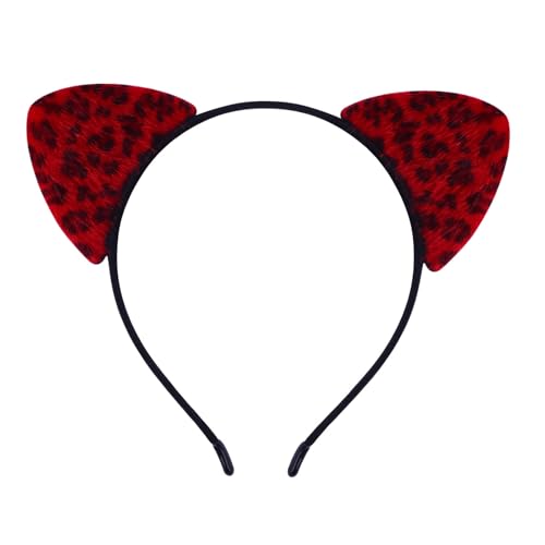 Xanorrg Tiermuster Katzen Ohrhaarband Für Frauen Mädchen Geburtstagsfeier Hairhoop Rollenspiele Spiel Requisiten Stirnband Für Themenereignisse Katzen Ohrstirnband von Xanorrg