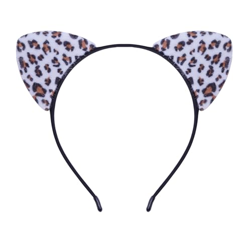 Xanorrg Tiermuster Katzen Ohrhaarband Für Frauen Mädchen Geburtstagsfeier Hairhoop Rollenspiele Spiel Requisiten Stirnband Für Themenereignisse Katzen Ohrstirnband von Xanorrg