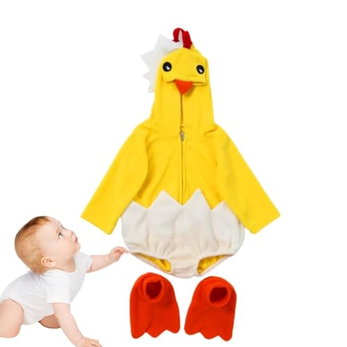 Xasbseulk Hühnerkostüm - Polyester Tier Kostüm Erwachsene | Yellow lustige Kostüme | Niedliches Hühner-Anzieh-Outfit für Kinder | Hühnerkleidung für Ostern, Feiertage von Xasbseulk