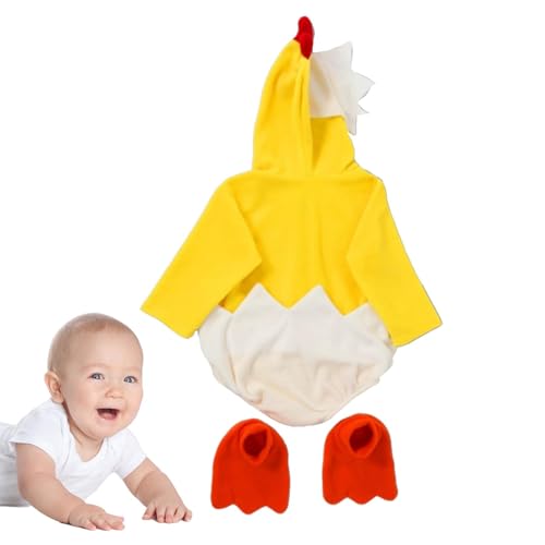 Xasbseulk Hühnerkostüm - Polyester Tier Kostüm Erwachsene | Yellow lustige Kostüme | Niedliches Hühner-Anzieh-Outfit für Kinder | Hühnerkleidung für Ostern, Feiertage von Xasbseulk