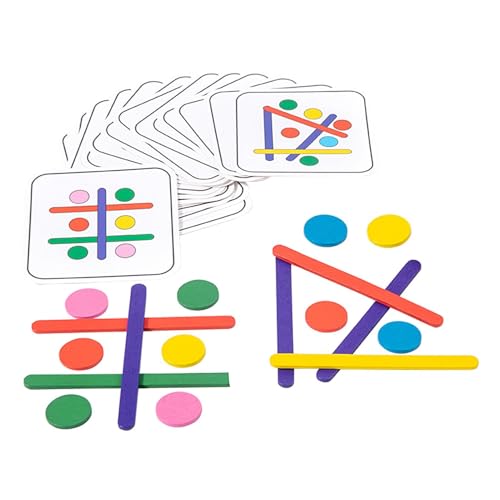 Xasbseulk Regenbogen-Stick-Puzzle - Rich Card Patterns Design Lernspiel | -Spielzeug, frühes Lernen, Denksportaufgaben, pädagogisches Geschenk für Geburtstag, Weihnachten von Xasbseulk