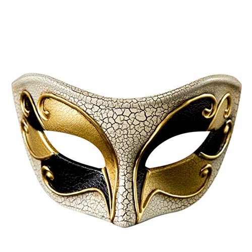 Xbemkste Karneval Maskerade Maske für Frauen Männer Musikparty Karierte Maskerade Herren Mardi Vintage Maske Maskerade Maske Venezianische Masken Karneval (Schwarz, Einheitsgröße) von Xbemkste