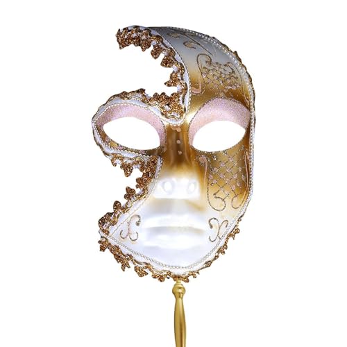 Xbemkste Maskerade-Maske für Damen, Maskerade-Masken, Maskerade-Masken für Maskerade, Ballmaske, Kostüm, pelzige Maske, Karnevalsmaske, venezianische Maske, Maskerade-Maske auf Stab von Xbemkste