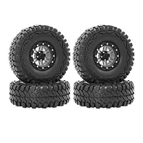Xbsduih 4 STÜCKE 1,9 Beadlock Felgenreifen für 1/10 RC Rock Crawler Axial SCX10 90035 90022 90046 D90 D110-4 von Xbsduih
