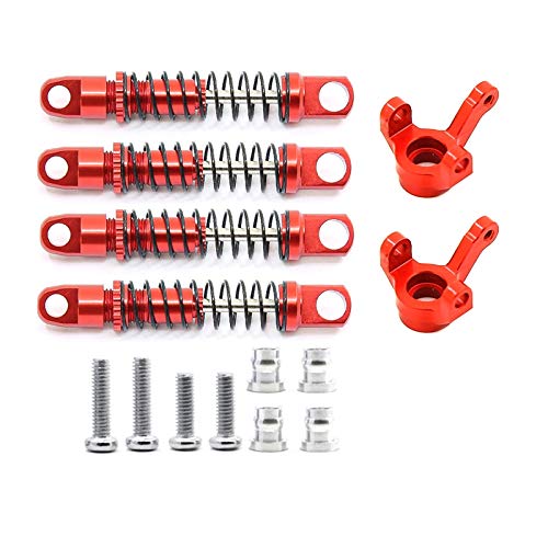 Xbsduih Metall StoßDäMpfer mit Lenk Becher Upgrade ZubehöR für XMYKC01CM JIMNY 1/16 RC Crawler Auto Teile, Rot von Xbsduih