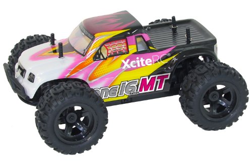 XciteRC 30505000 RC Auto Monster Truck one16 MT, 4WD Ready to Race Modellauto, 1:16 mit 2.4 GHz Fernsteuerung, schwarz von XciteRC