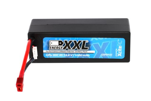 XciteRC 56600030 - Energy XXL Performance Lipo Batterie Pack 40C 4S - Hardcase und T-Anschlußstecker, 14.8 V, 5000 mAh von XciteRC