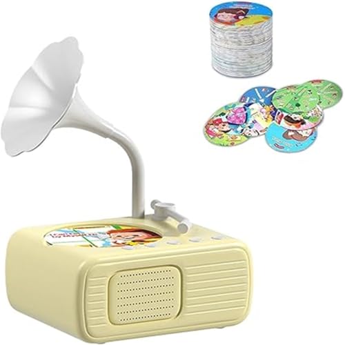 Tretregard Kids Phonograph – Kids Phonograph Record Player, Toddler Toys for Early Learning, Story Music Player, with 96 Learning Cards and 10 Recording Cards for Early Childhood Learning (Beige) von Xebular