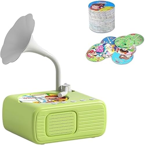 Tretregard Kids Phonograph – Kids Phonograph Record Player, Toddler Toys for Early Learning, Story Music Player, with 96 Learning Cards and 10 Recording Cards for Early Childhood Learning (Green) von Xebular