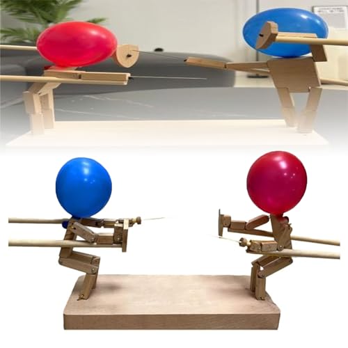 Xebular Balloon Bamboo Man Battle, Holz-Bots-Kampfspiel für 2 Spieler, 2024 Bestes Whack A Balloon-Spiel, Holzkämpfer mit Ballonkopf, Gesellschaftsspiele für Erwachsene für Gruppen (30 cm x 3 mm) von Xebular