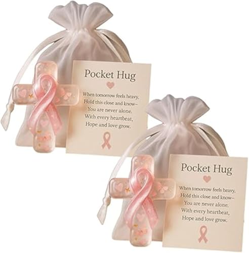 Xebular Breast Cancer Awareness Pocket Hug – Pink Ribbon Pocket Hug, Relieve Treatment Pressure and Inspire Patients Overcome Illness, Sympathy Gift with Healing Symbolism (2 Pcs Style B) von Xebular