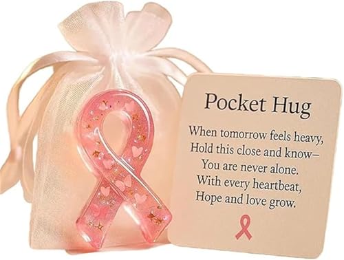 Xebular Breast Cancer Awareness Pocket Hug – Pink Ribbon Pocket Hug, Relieve Treatment Pressure and Inspire Patients Overcome Illness, Sympathy Gift with Healing Symbolism (Style A) von Xebular