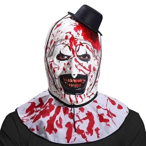 XehCaol Art the Clown Maske Terrifier Maske Gruselige Cosplay Killer Clown Halloween Karneval Blutige Requisiten (Bloody) von XehCaol
